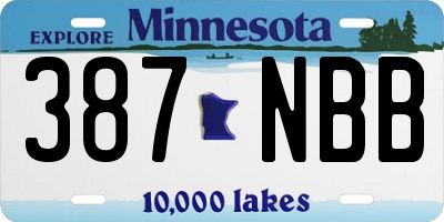 MN license plate 387NBB