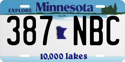 MN license plate 387NBC