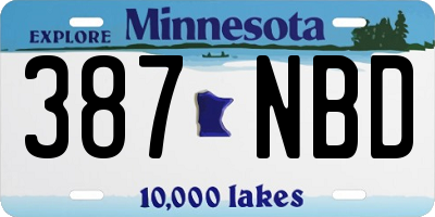 MN license plate 387NBD