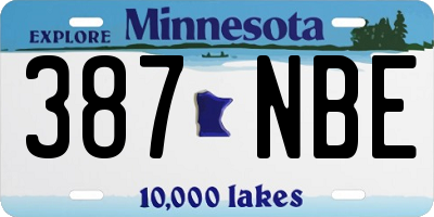 MN license plate 387NBE