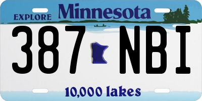 MN license plate 387NBI