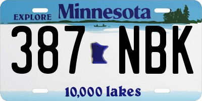 MN license plate 387NBK