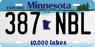 MN license plate 387NBL