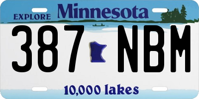MN license plate 387NBM
