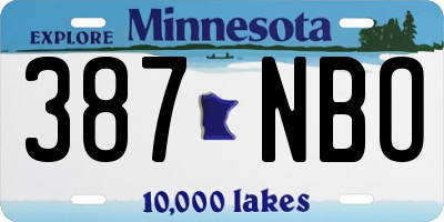 MN license plate 387NBO