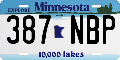 MN license plate 387NBP