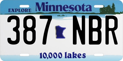 MN license plate 387NBR
