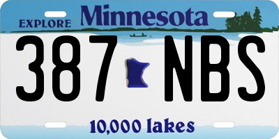 MN license plate 387NBS