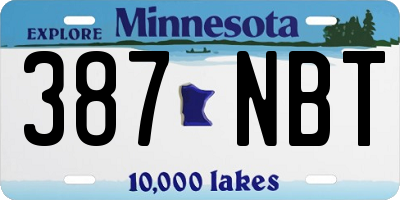 MN license plate 387NBT
