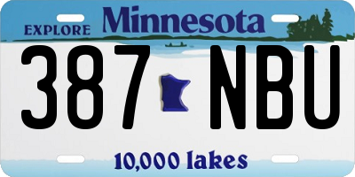 MN license plate 387NBU