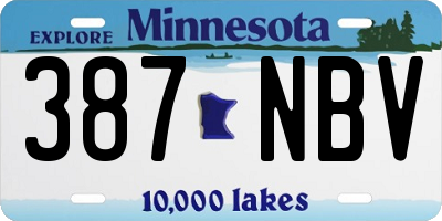 MN license plate 387NBV