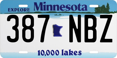 MN license plate 387NBZ