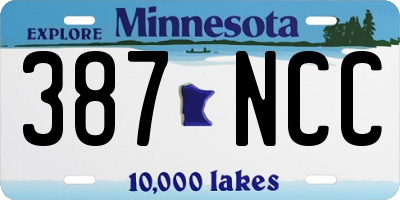 MN license plate 387NCC
