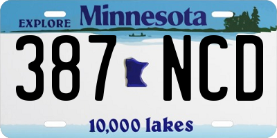 MN license plate 387NCD