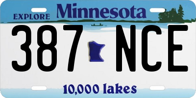 MN license plate 387NCE