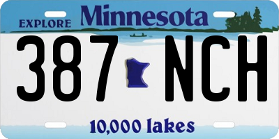 MN license plate 387NCH