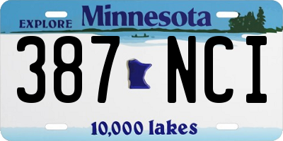 MN license plate 387NCI