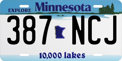 MN license plate 387NCJ