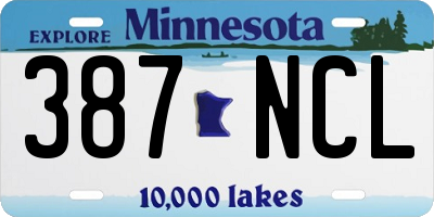 MN license plate 387NCL
