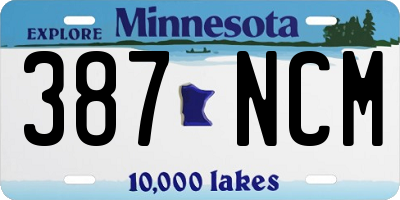 MN license plate 387NCM