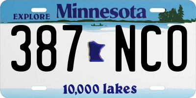 MN license plate 387NCO