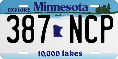 MN license plate 387NCP