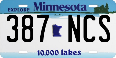 MN license plate 387NCS