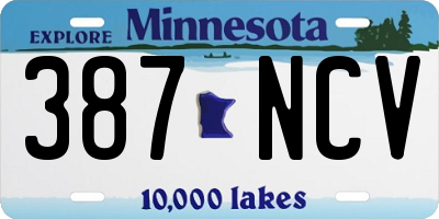 MN license plate 387NCV
