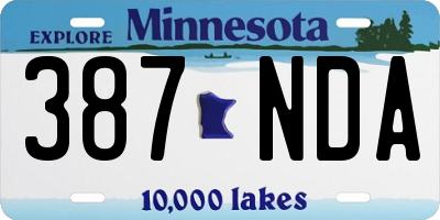 MN license plate 387NDA