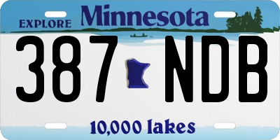 MN license plate 387NDB