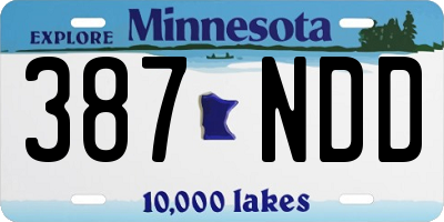 MN license plate 387NDD