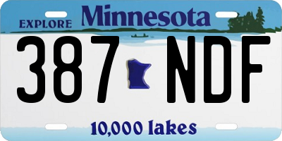 MN license plate 387NDF