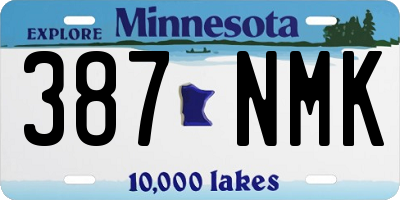 MN license plate 387NMK