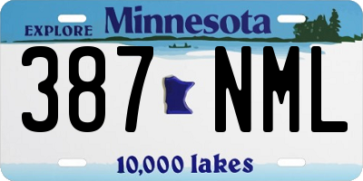 MN license plate 387NML