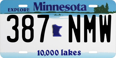 MN license plate 387NMW