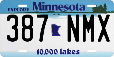MN license plate 387NMX