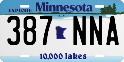 MN license plate 387NNA
