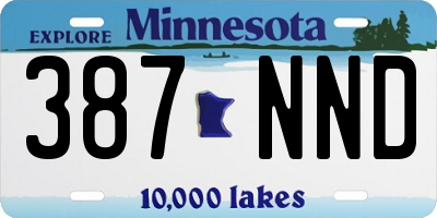 MN license plate 387NND