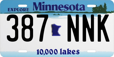 MN license plate 387NNK