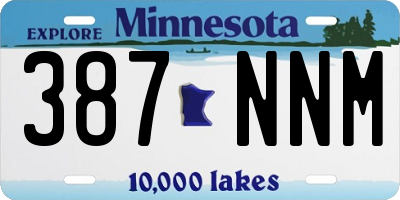 MN license plate 387NNM