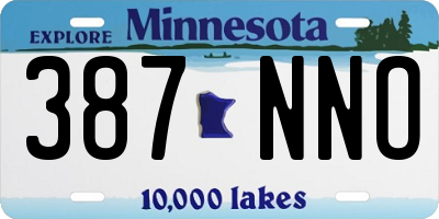 MN license plate 387NNO