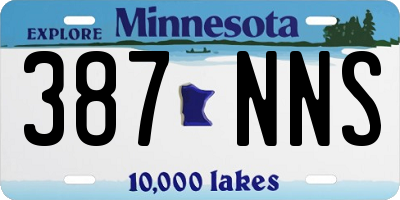 MN license plate 387NNS
