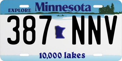 MN license plate 387NNV