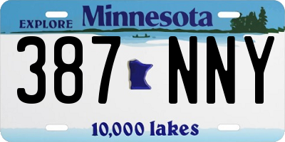MN license plate 387NNY
