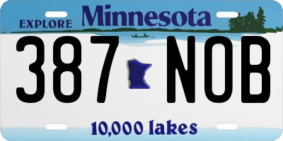 MN license plate 387NOB