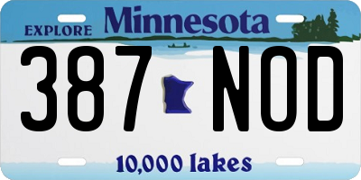MN license plate 387NOD