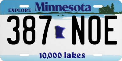 MN license plate 387NOE