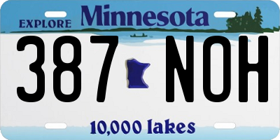 MN license plate 387NOH