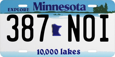 MN license plate 387NOI