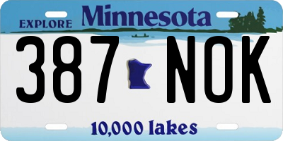 MN license plate 387NOK